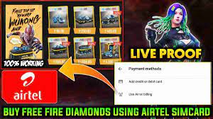 Free Fire Top Up Airtel sim